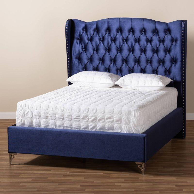 Hanne Bed Navy Blue - Baxton Studio