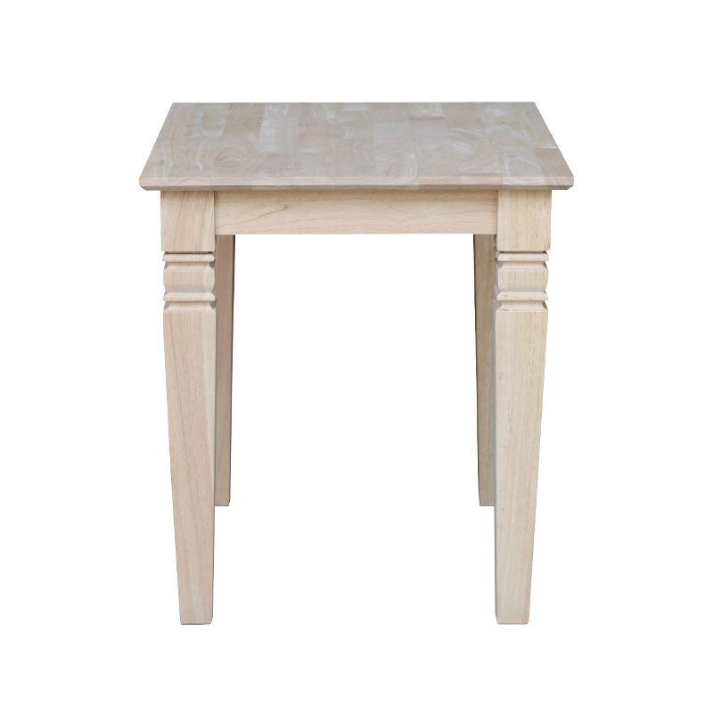 Classic Unfinished Parawood Java Square End Table