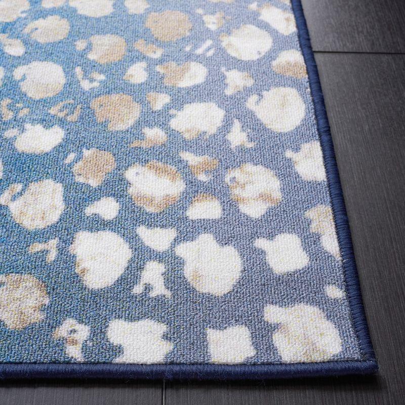 Journey JNY118 Power Loomed Machine Washable Slip Resistant Area Rug - Navy/Beige - 6'7"x6'7" - Safavieh