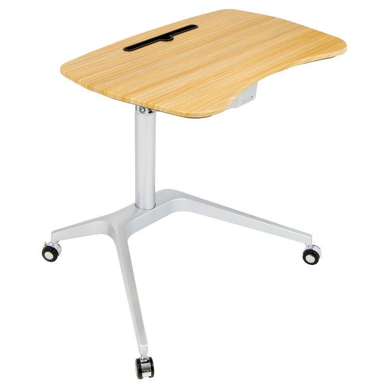 Adjustable Silver Maple Mobile Desk with Tablet Slot - 30"x22.5"