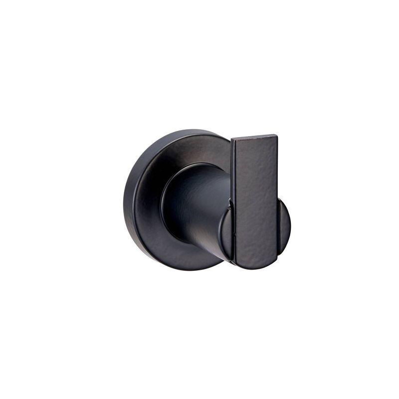 4pc Eastport Bathroom Accessory Kit Matte Black - Design House: Zinc Metal Set with Towel Ring & Toilet Tissue Holder