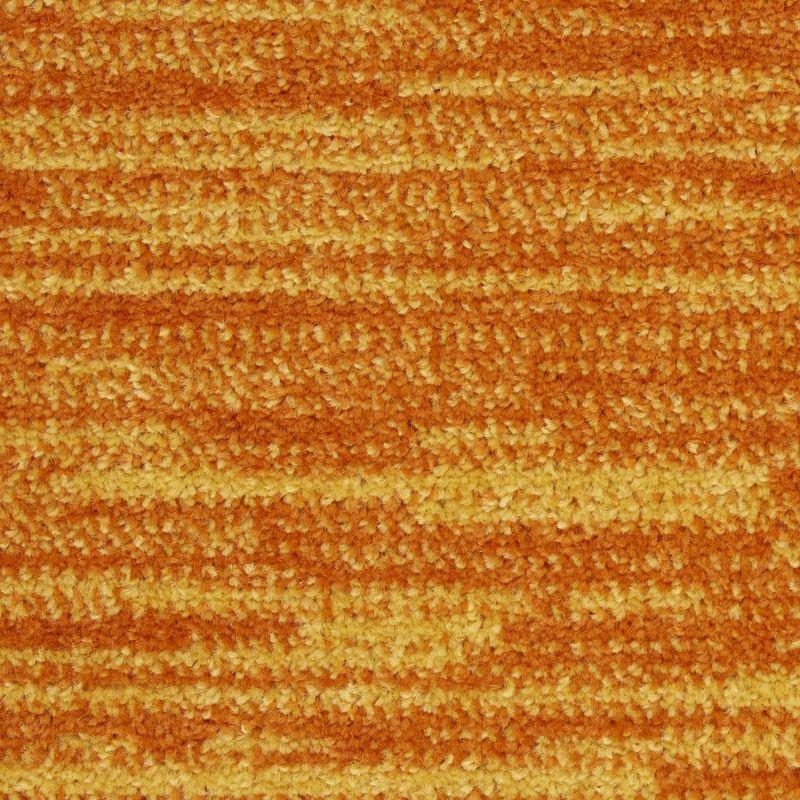 Sunburst Orange Square 7' Easy-Care Synthetic Area Rug