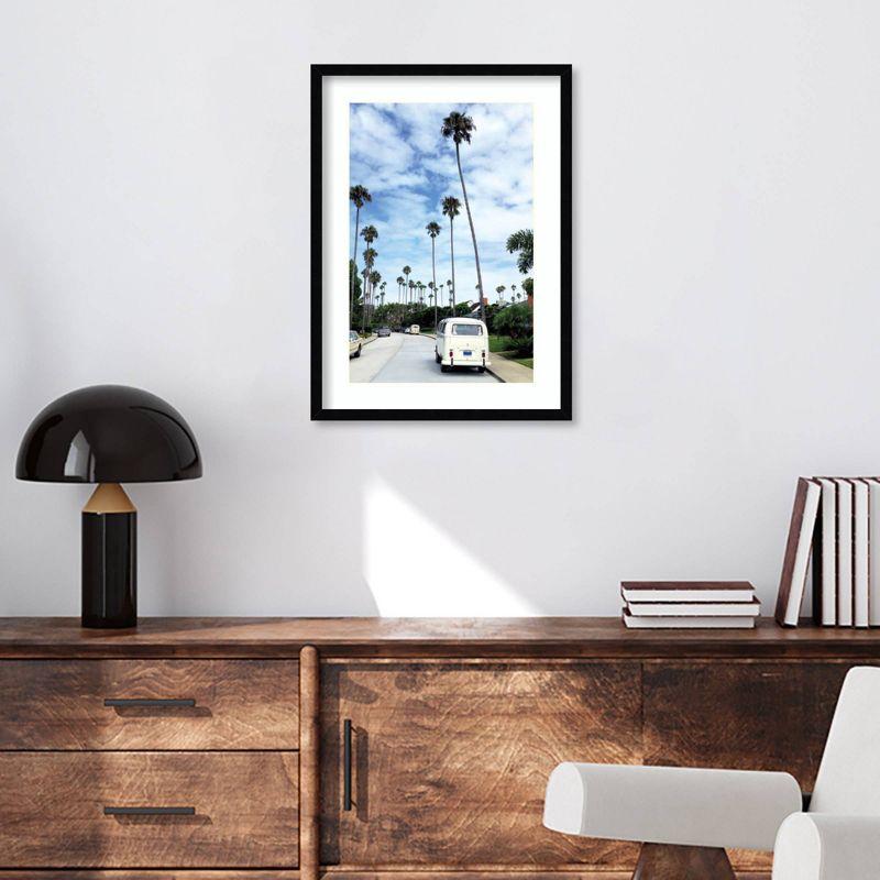 La Jolla Commute by Rachel Dowd Wood Framed Wall Art Print - Amanti Art: Vintage Style, Vertical Lithograph, Hardwood Frame