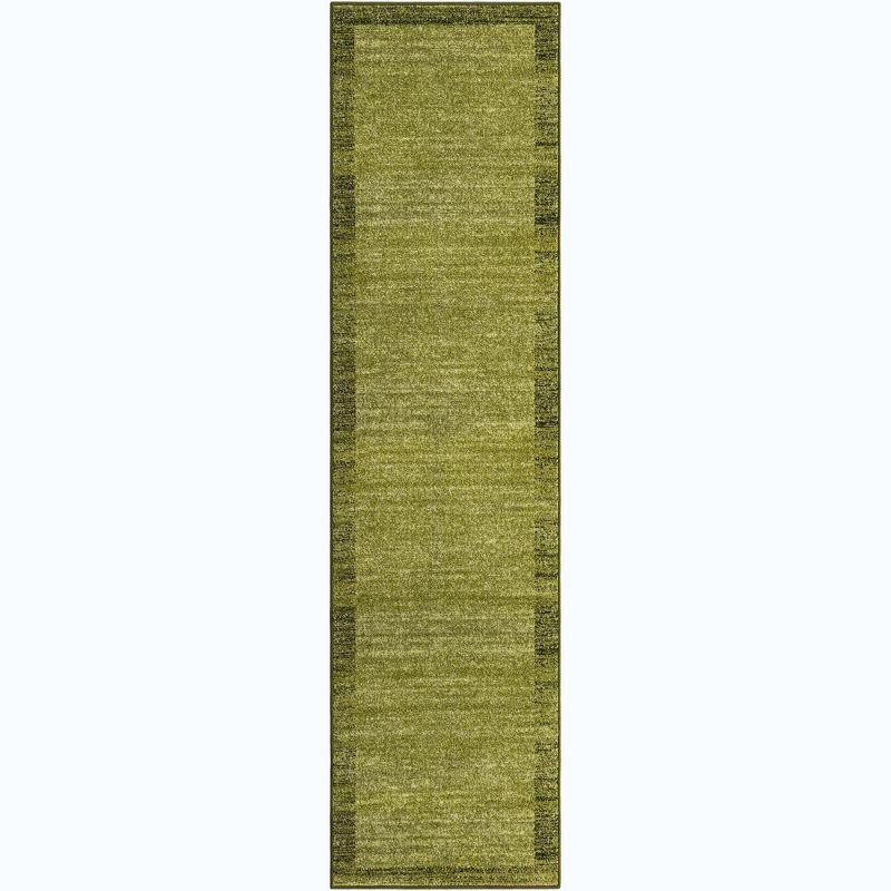 Light Green Synthetic Tufted Reversible Runner Rug