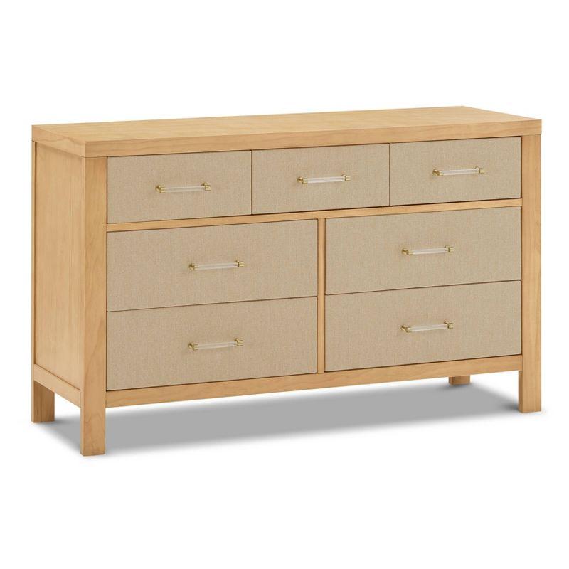 Honey and Sand Eco-Weave Double Dresser with Gold Pulls