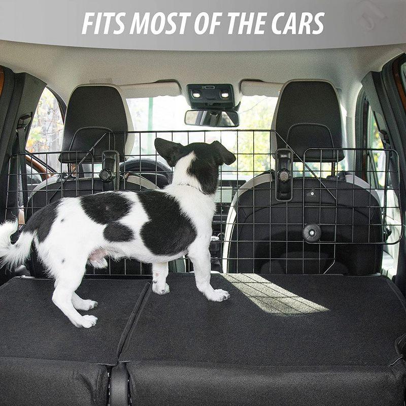 Car Dog Universal Pet Barrier - Zone Tech Premium Quality Black Heavy Duty Coated Wire Adjustable Mounted Headrest Barrier for Pet/Dog Safety