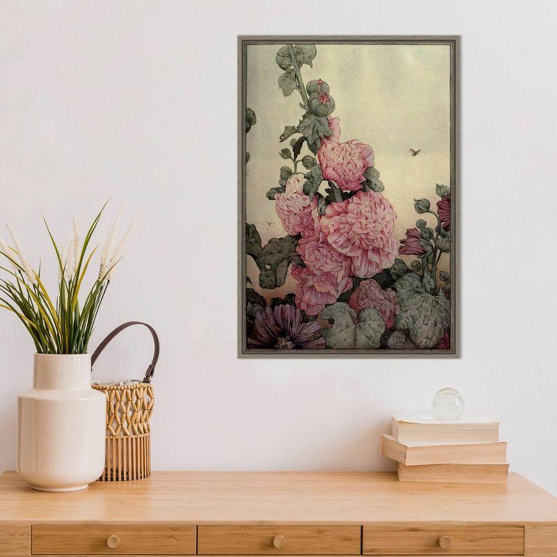 16" x 23" Garden Fantasy IV Peony Framed Canvas Wall Art - Amanti Art: Modern Style, Lithograph, Horizontal Layout