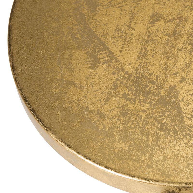 Emery Dipped Gold Leaf Bar Stool - FOX3230 - White/Gold - Safavieh Couture
