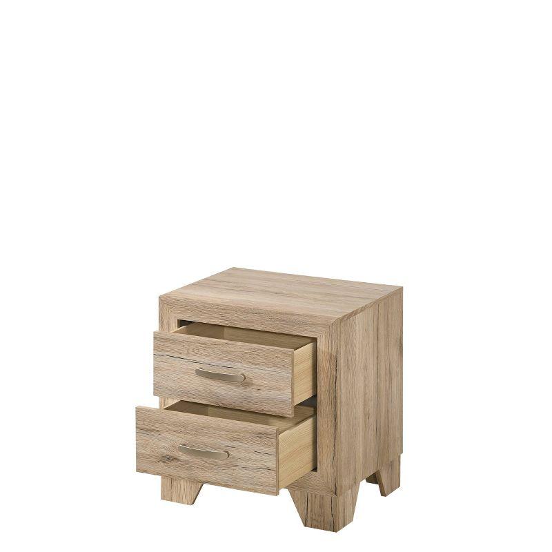 22" Miquell Nightstand Natural - Acme Furniture: Wood Composite, 24" High, Drawer Storage, Assembly Required