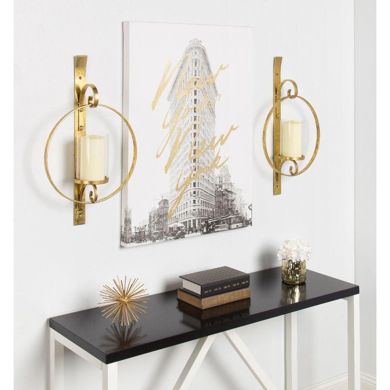 Kate and Laurel Doria Metal Wall Candle Holder Sconce