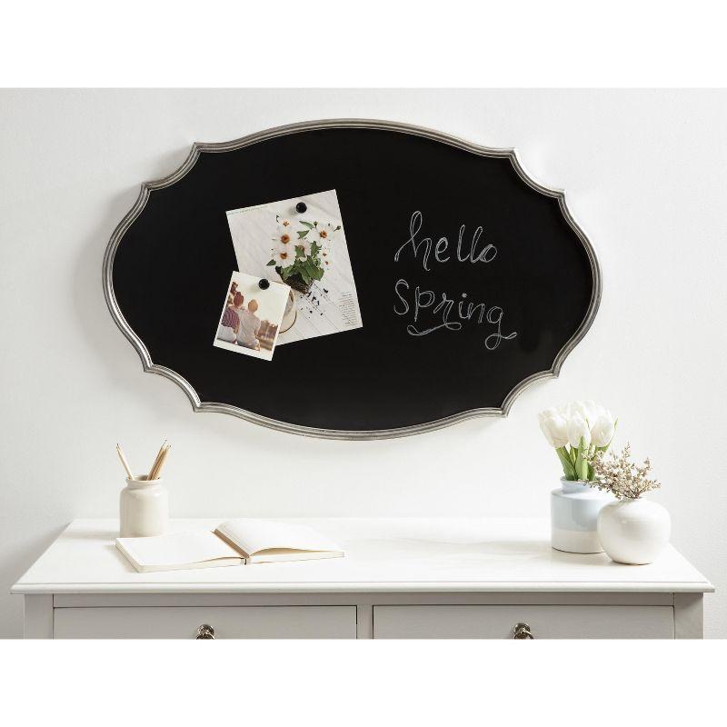 Leanna Silver Scalloped Magnetic Framed Chalkboard