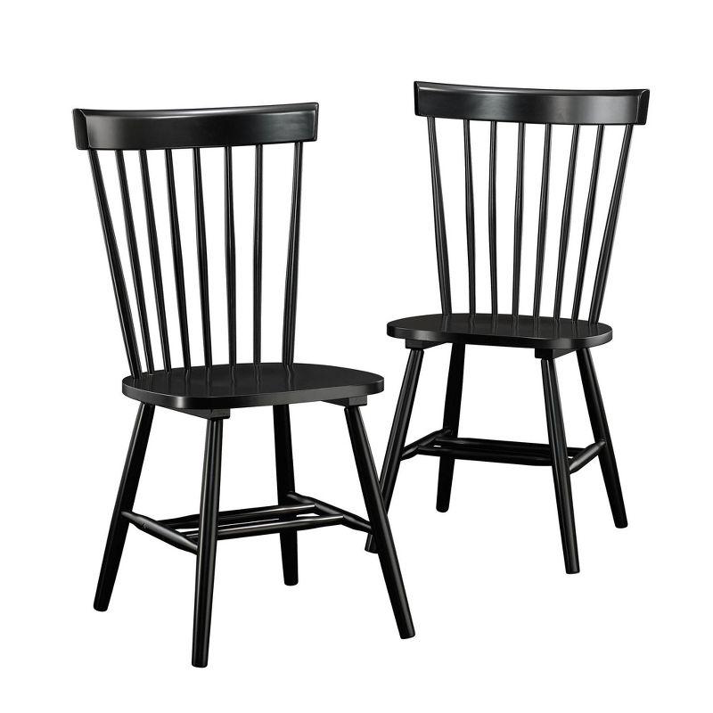 2pk New Grange Spindle Back Chairs Black - Sauder: Solid Wood, Unupholstered, Set of Two