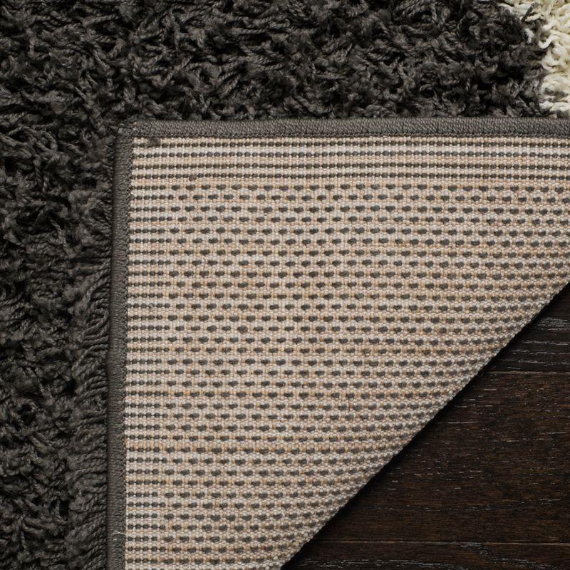 Dallas Shag SGD257 Power Loomed Area Rug - Dark Grey/Ivory - 6'x6' - Safavieh.
