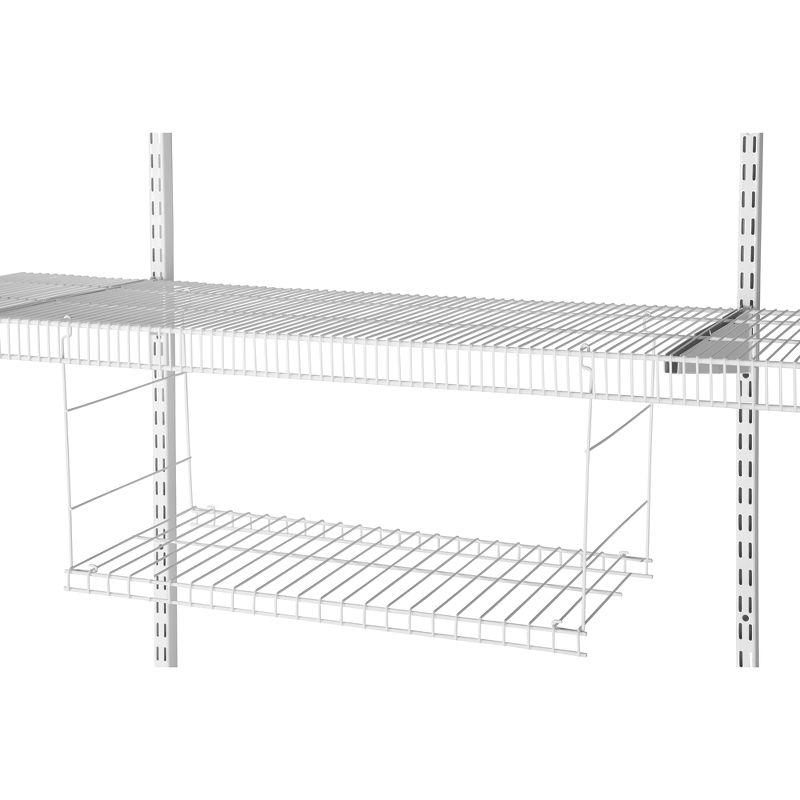 White Adjustable Steel Closet Organizer Kit with Shelves and Rods