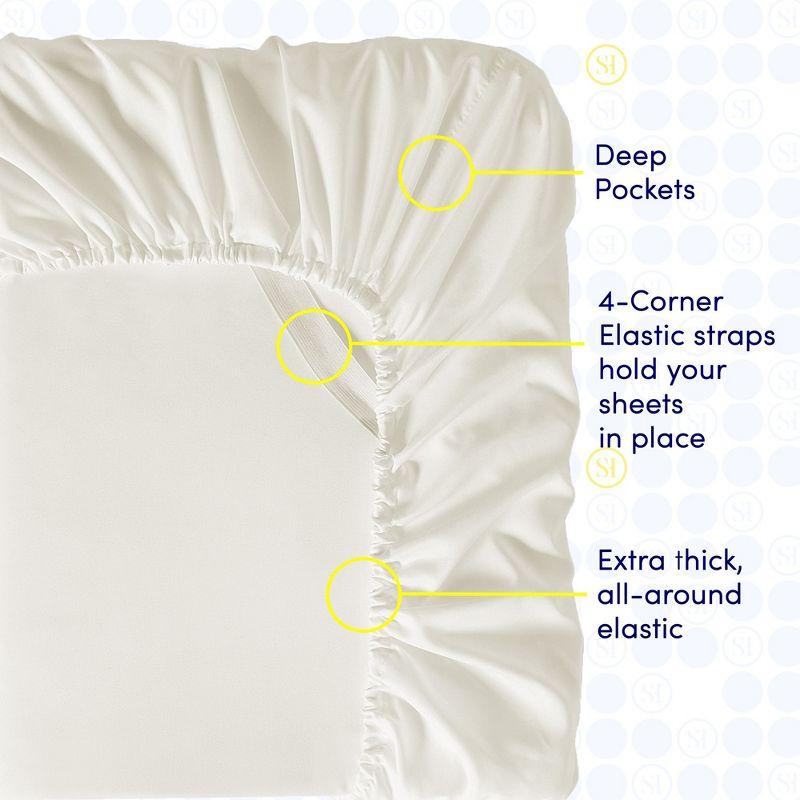 6 Piece Sheet Set, Deluxe Ultra Soft 1500 Series, Double Brushed Microfiber by Sweet Home Collection®- Queen, Ivory