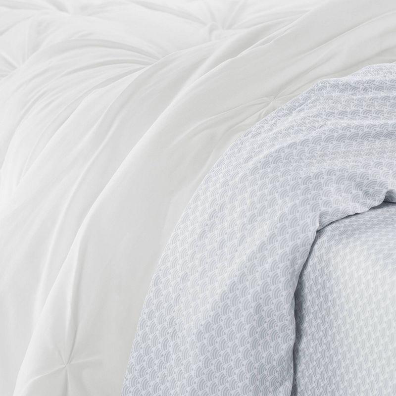 7pc Queen Simply Clean Pleated Bed in a Bag White - Serta: Polyester, Stain-Resistant, Machine Washable
