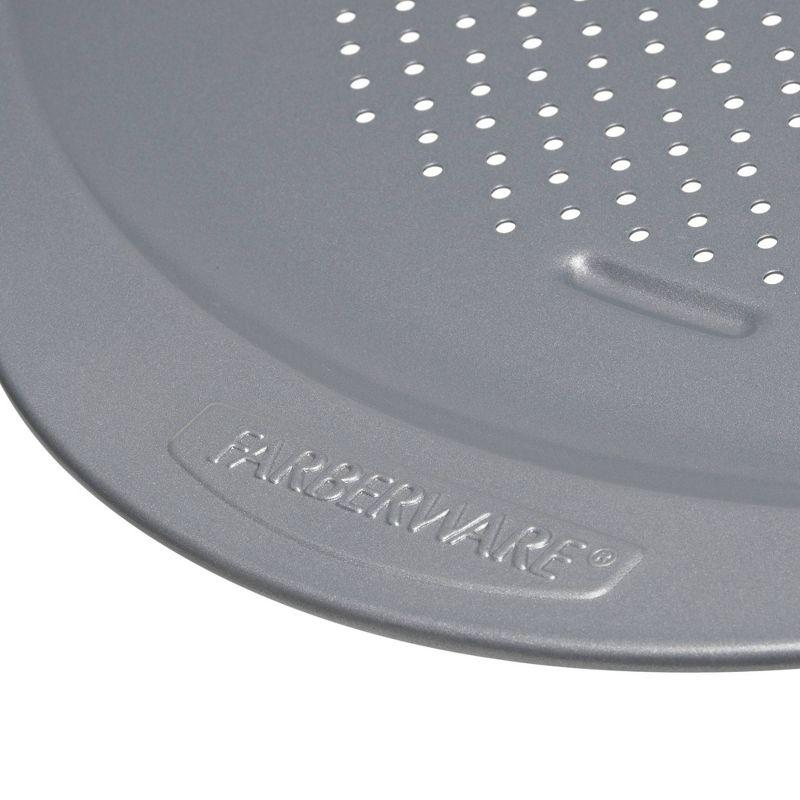 Farberware Insulated Nonstick 15.5" Pizza Pan: Aluminized Steel, Round Baking Dish, Dishwasher-Safe, Gray