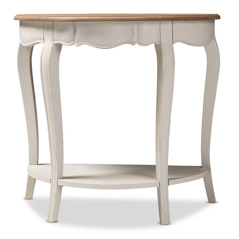 Cordelia Finished Console Table White - Baxton Studio: Country Cottage Farmhouse Design, Open Shelf Storage, Sabre Legs