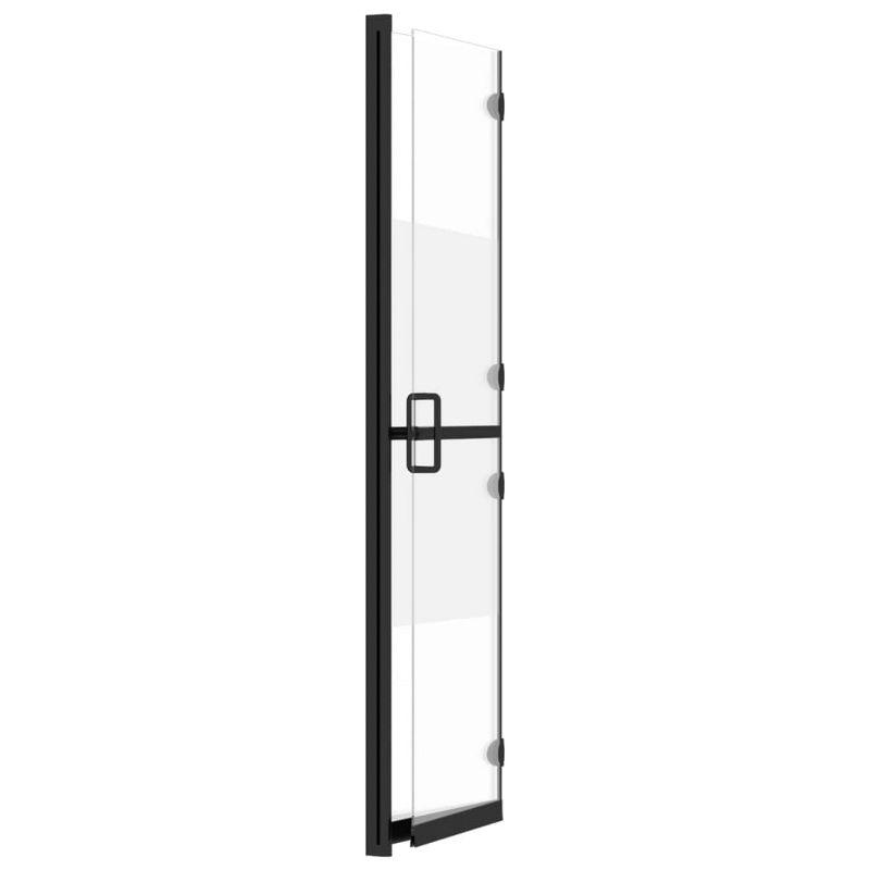VidaXL Foldable Walk-in Shower Wall Half Frosted ESG Glass 31.5 in.x74.8 in.