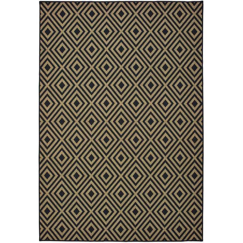 Oriental Weavers Marina 2335K Black/ Tan Indoor/Outdoor Area Rug - 5'3" x 7'6"