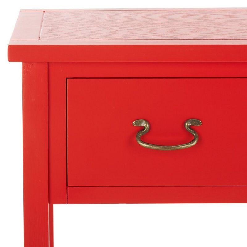 Transitional Red Elm Wood Console Table with 3 Drawers