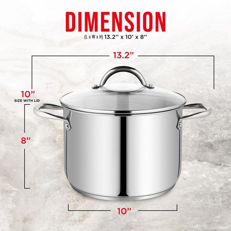 Bakken-Swiss 8-Quart Stainless Steel Stockpot with Glass Lid