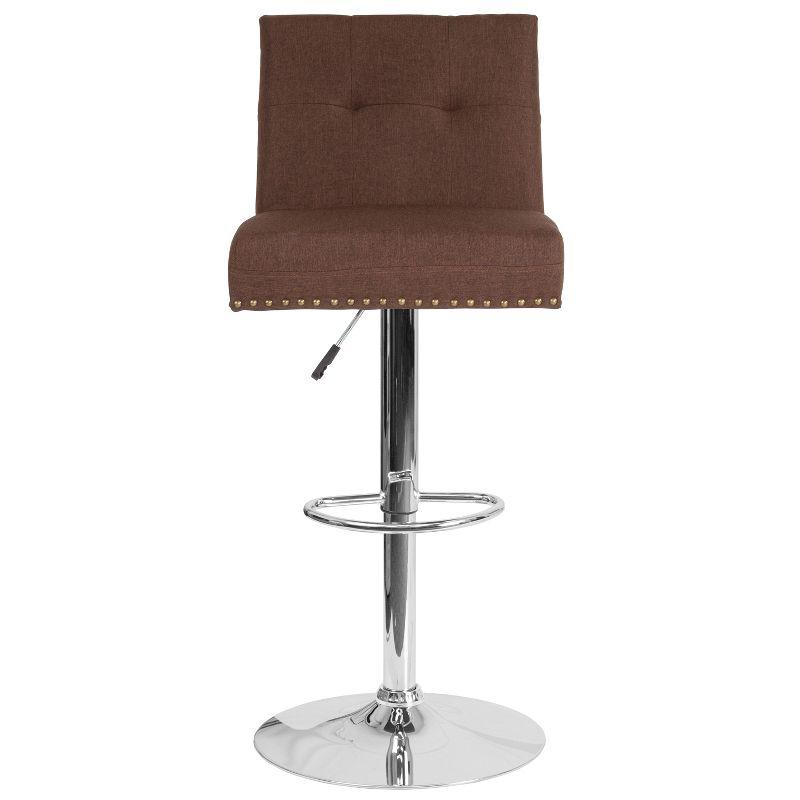 Flash Furniture Ravello Contemporary Adjustable Height Barstool with Accent Nail Trim