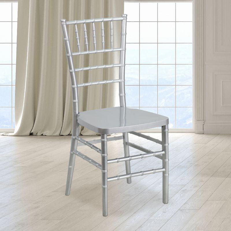Elegant Silver Resin Chiavari Stackable Event Chair
