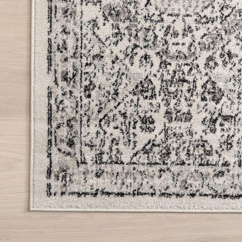 Nuloom Minta Medallion 6 Square Indoor Area Rug for Living Room Bedroom Dining Room Kitchen, Grey/Ivory