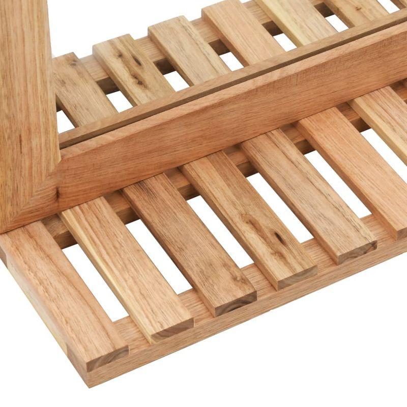 vidaXL Wall-mounted Bathroom Mirror with Shelf: Make-up Vanity Mirror in Solid Wood Walnut with Natural Finish - Scandinavian Style, Square Shape