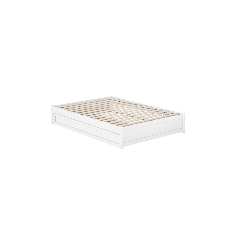 AFI Furnishings AFI Barcelona Full Solid Wood Panel Platform Bed with Twin Trundle in White