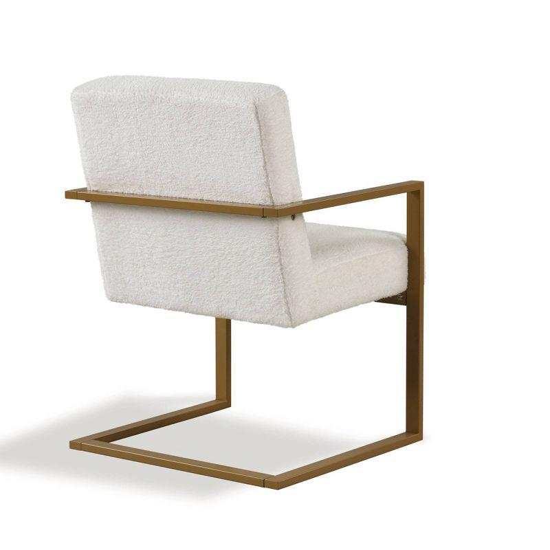 Modern Glam 27" Cream Fabric Accent Chair with Gold Metal Legs