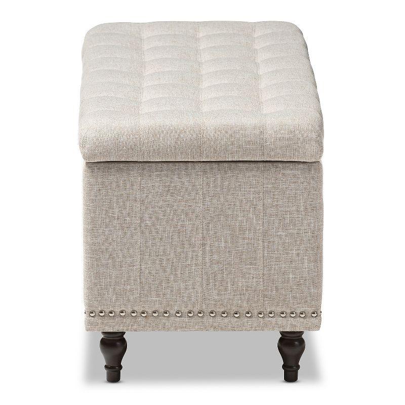 Kaylee Modern Classic Fabric Upholstered Button - Tufting Storage Ottoman Bench - Baxton Studio