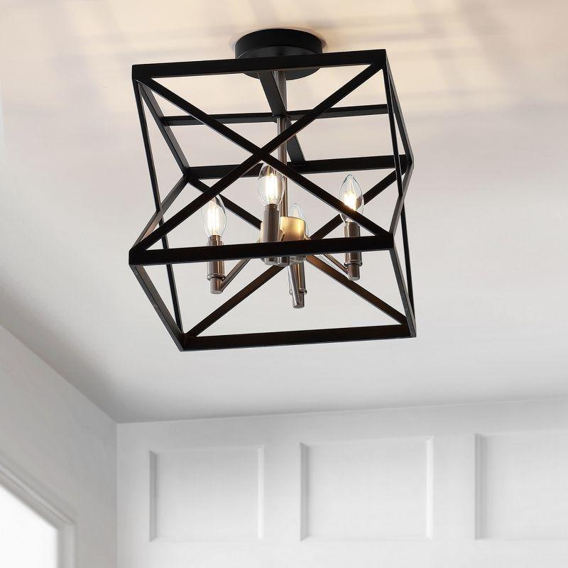 Matias 13'' Matte Black and Bronze LED Flush Mount Ceiling Light