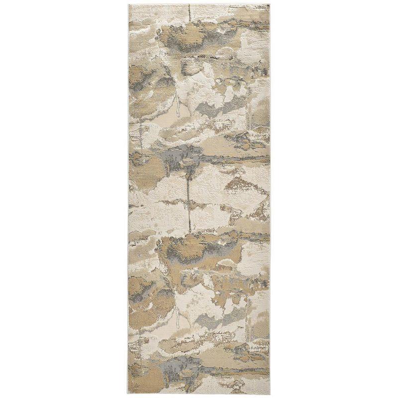 Aura Modern Gold and Gray Abstract Area Rug