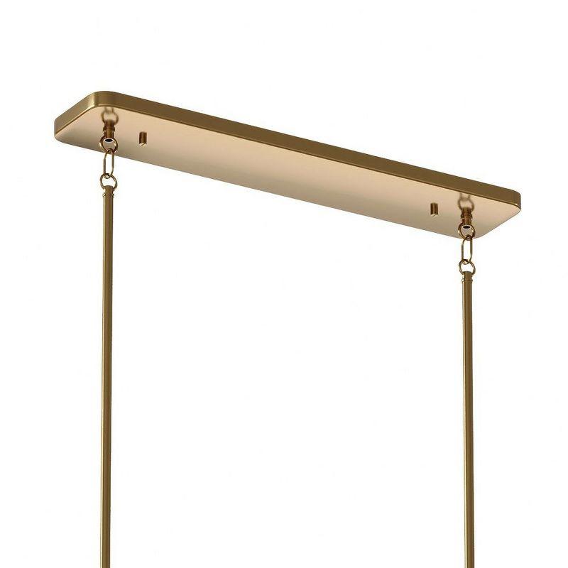 Kimrose™ 10 Light Linear Chandelier with Clear Fluted Glass Brushed Natural Brass