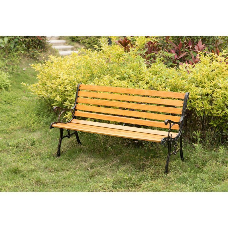 Kambrya Metal/Solid Wood Outdoor Bench