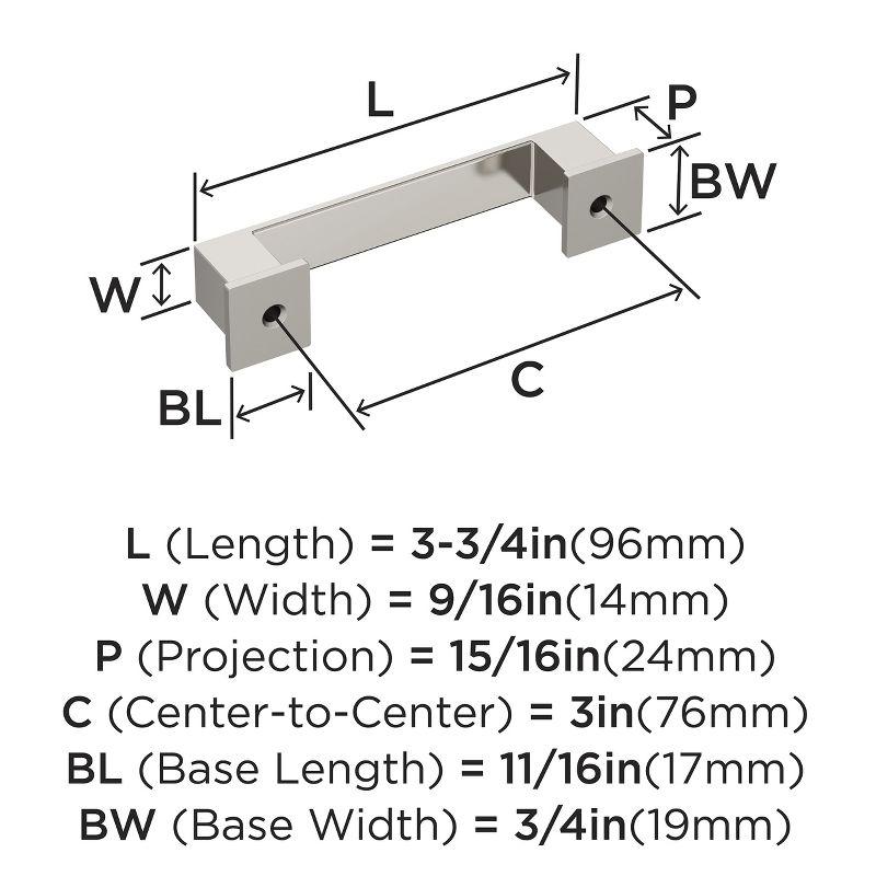 Polished Nickel 3-Inch Traditional Cabinet Drawer Pull