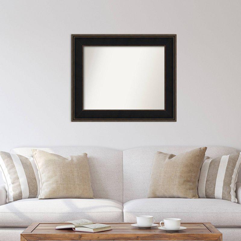 36" x 30" Non-Beveled Mezzanine Espresso Wood Wall Mirror - Amanti Art: Includes Mounting Hardware, Rectangle Shape