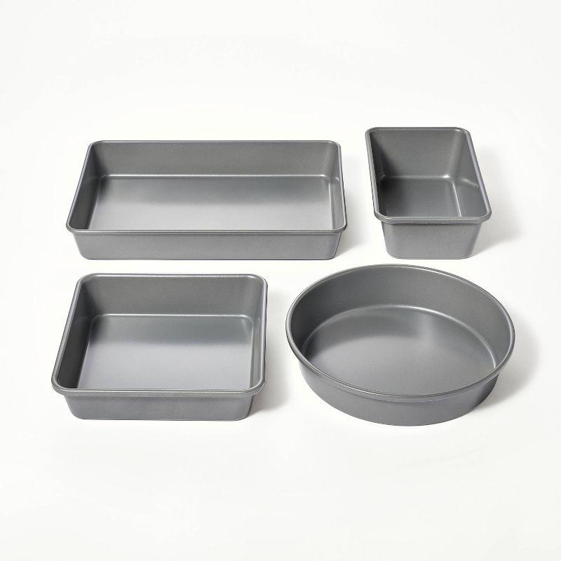 8pc Nonstick Bakeware Set Gray - Figmint™: Figmint Kitchen Baking Set, PTFE-Free, Oven & Dishwasher Safe, 450°F Limit