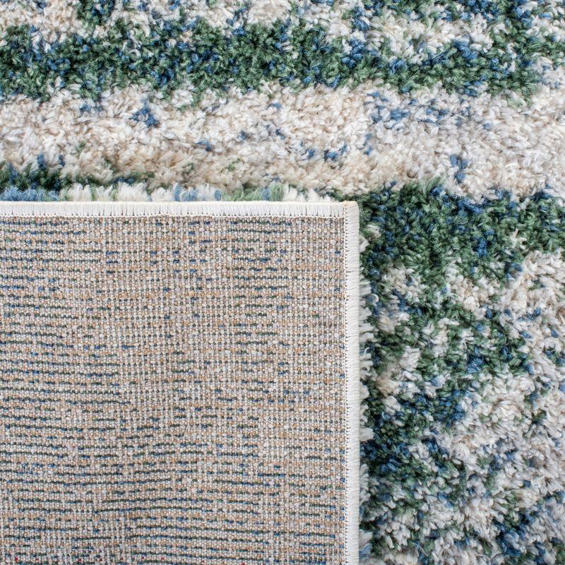 Berber Shag BER219 Power Loomed Area Rug - Green/Beige - 5'3"x7'6" - Safavieh.