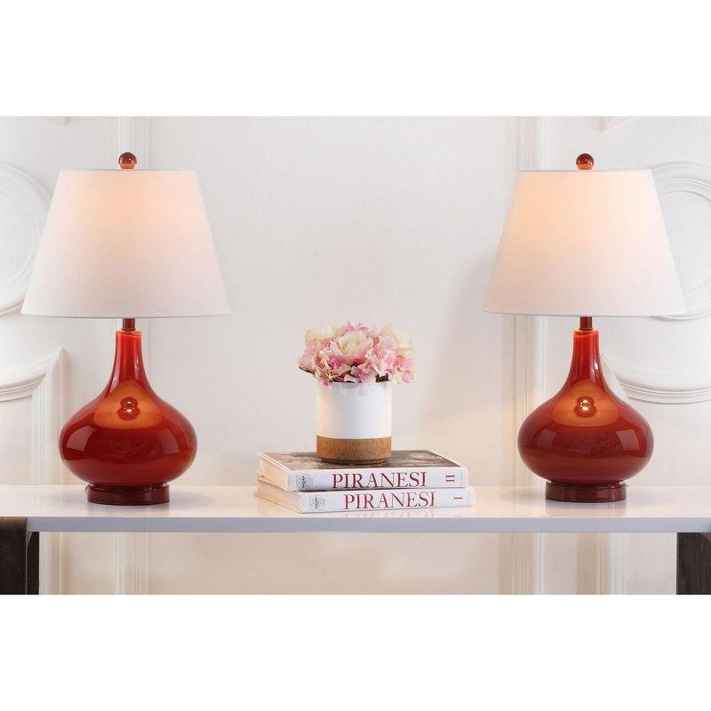 Amy Gourd Table Lamp (Set of 2) - 24 Inch Height - LIT4087 - Red - Safavieh