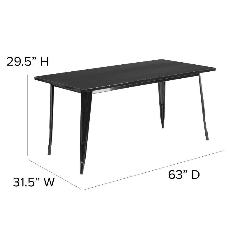 Flash Furniture Commercial Grade 31.5" x 63" Rectangular Metal Indoor-Outdoor Table