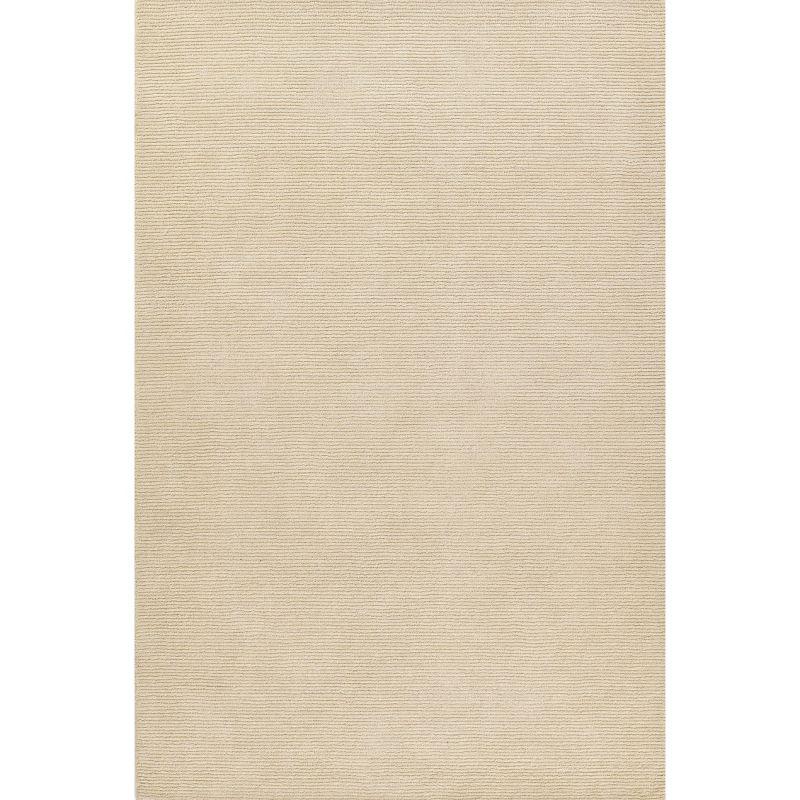 Momeni 2'x4' Everett Beverly Handtufted Area Rug Ivory: Wool, Geometric Abstract Pattern, Low Pile, Indoor Use