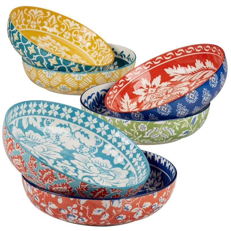 Panache Set of 6 Soup Pasta Bowl 6 asst 9.25in Diam x 2.25in 40oz (Set of 6)