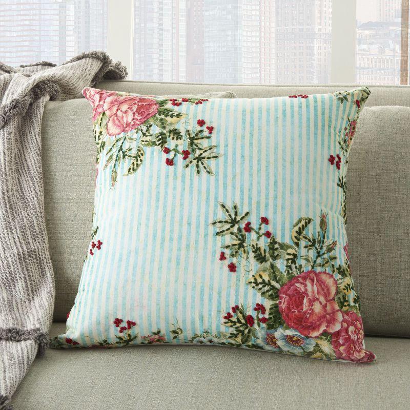 Embroidered Cotton Throw Pillow