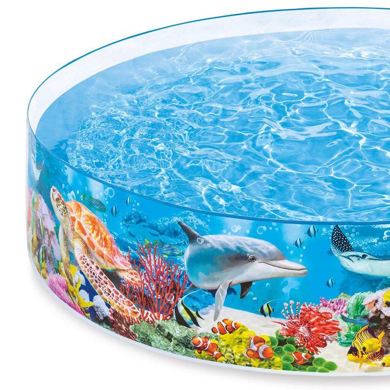 Intex Deep Sea Blue 8 feet x 18 inch SnapSet Instant Round Above Ground Swimming Kiddie Pool for Kids Ages 3 Years and Up