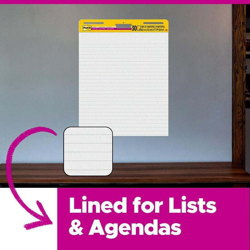 Post-it Super Sticky Wall Easel Pad 25" x 30" Lined 30 Sheets/Pad 6 Pads/Pack (561WL-VAD-6PK)