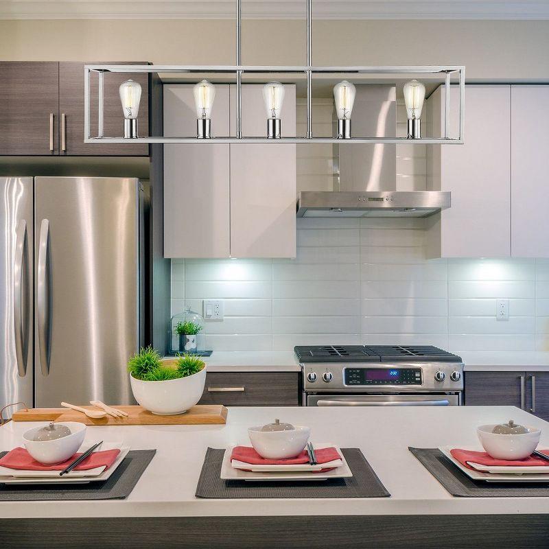 Golden Lighting Wesson 5-Light Linear Pendant in Chrome