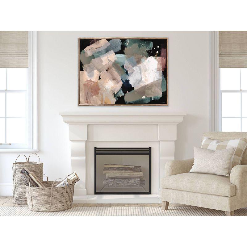 31.5"x41.5" Sylvie Beaded Nebula Abstract Framed Canvas by Amy Lighthall Gold - Kate & Laurel All Things Decor